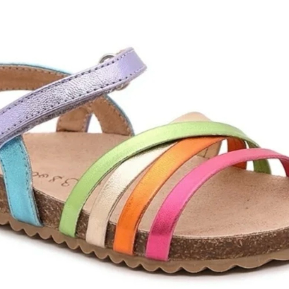Purple and Blue Sandals with Multi-Strap Design
